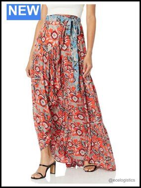 Women's Printed Maxi Wrap Skirt Floral Animal Pattern High Rise